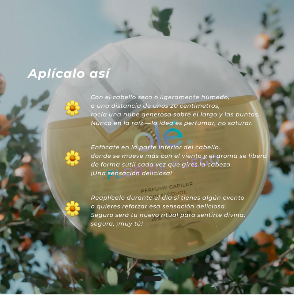 PERFUME CAPILAR SIN ALCOHOL - FRAGANCIA FLOR DE FUEGO