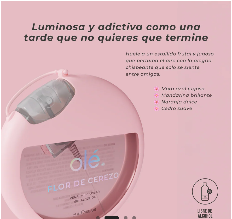 PERFUME CAPILAR SIN ALCOHOL - AROMA FLOR DE CEREZO