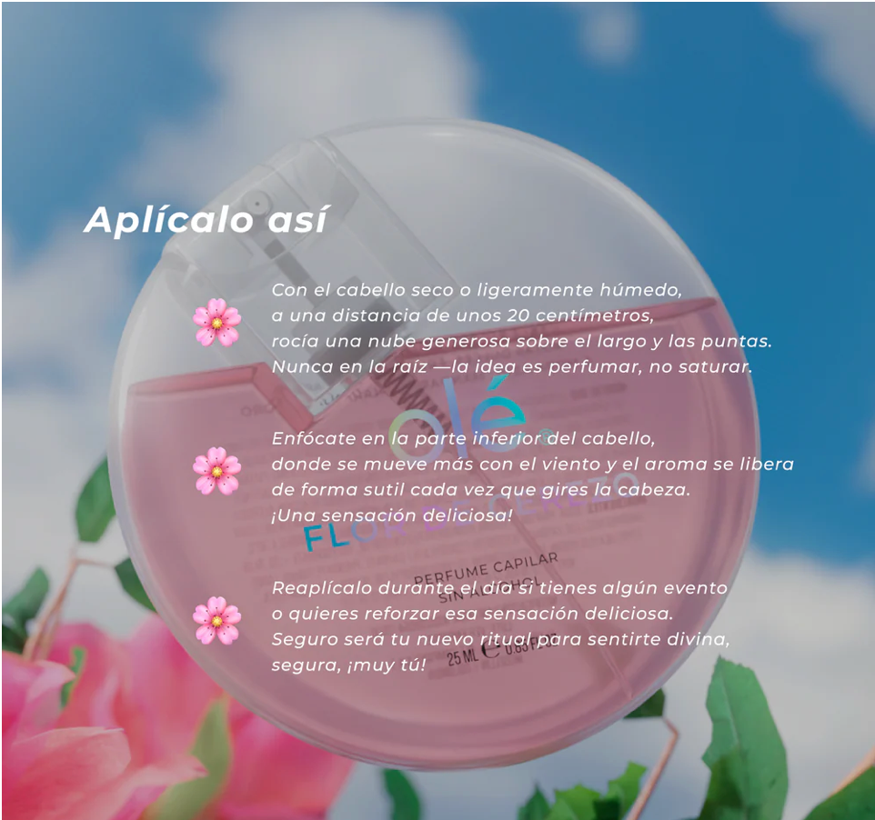 PERFUME CAPILAR SIN ALCOHOL - AROMA FLOR DE CEREZO