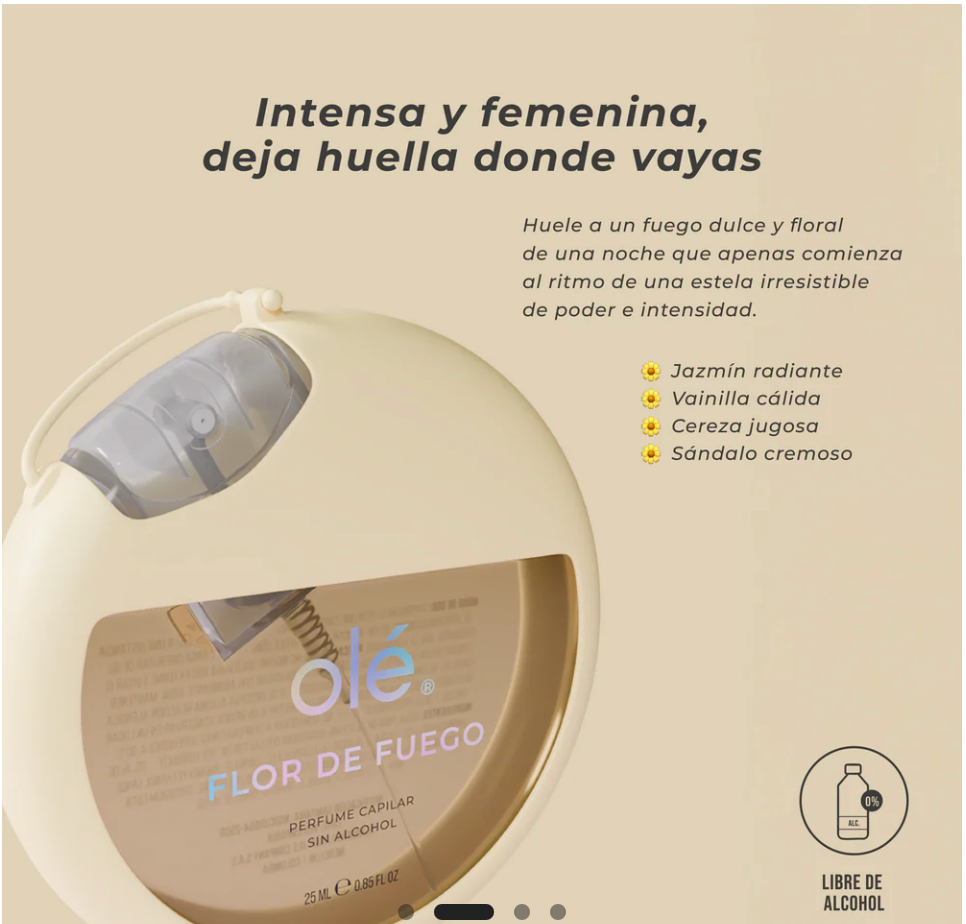 PERFUME CAPILAR SIN ALCOHOL - FRAGANCIA FLOR DE FUEGO