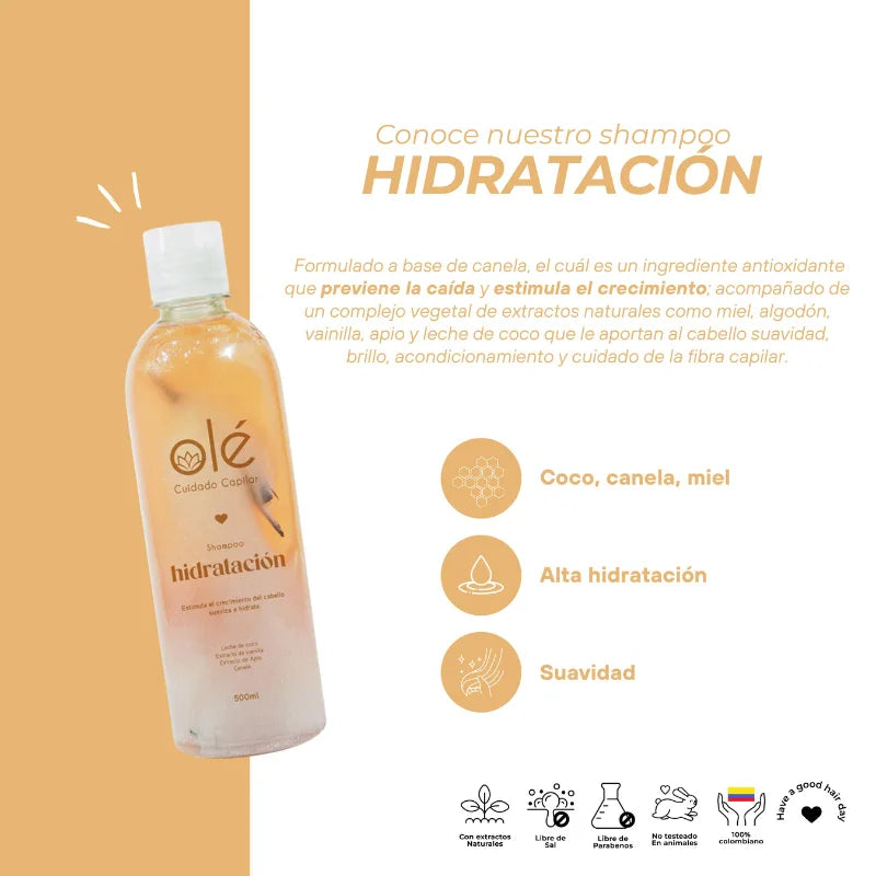 SHAMPOO COCO, CANELA Y MIEL