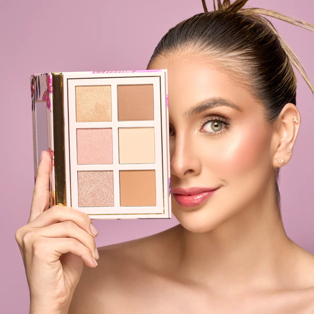 PALETA DE ILUMINADORES, CONTORNOS Y RUBORES GLAM FACE